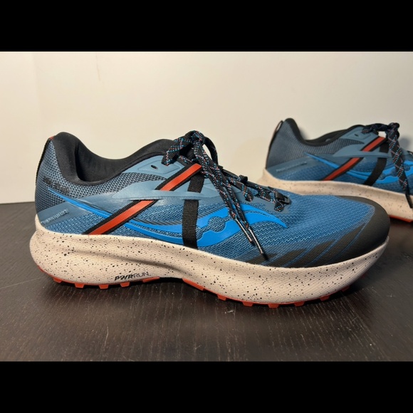 Saucony Ride 15 TR Running Shoes Sneakers Deep Sea/Lava Mens 10 - Picture 1 of 16